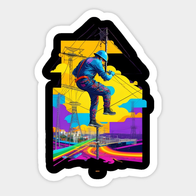 Lineman Design for Power Lineman Sticker by emeka